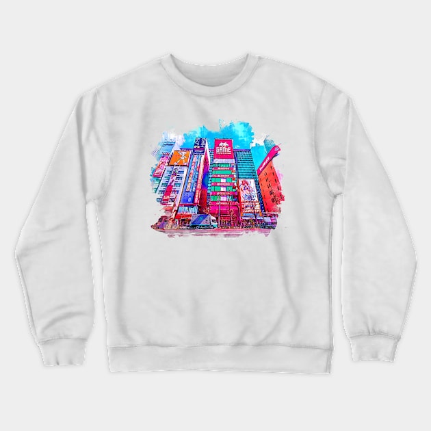 Colorful Colorful Japan Street City Crewneck Sweatshirt by mintedcrafts